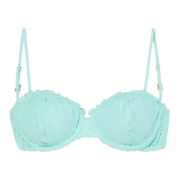 VIX PAULA HERMANNY Nissi Lasercut Bikini Top in Aqua NWT - Picture 2 of 7